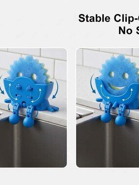 Hanging Sponge Holder with Drainage for Kitchen Sink – Compatible with Scrub Dad